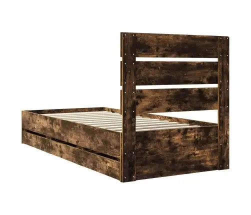 Voodi Raam Sahtliga Suitsetatud Tamm 90 X 200 Cm Inseneripuit