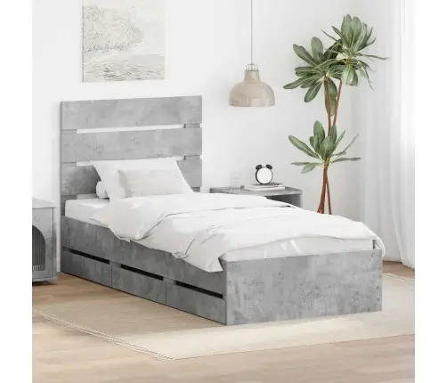 Lovos Rėmas Betono Pilka 75 X 190 Cm Inžinerinė Mediena