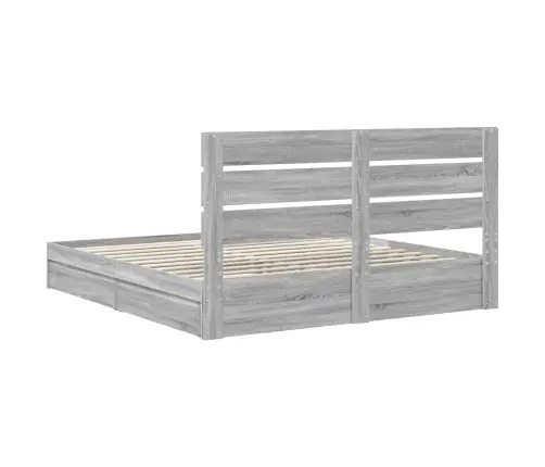 Glabāšanas Gulta Pelēks Sonoma 200 X 200 Cm Inženierijas Koks Vidaxl