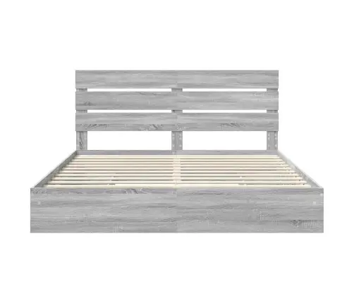 Glabāšanas Gulta Pelēks Sonoma 200 X 200 Cm Inženierijas Koks Vidaxl