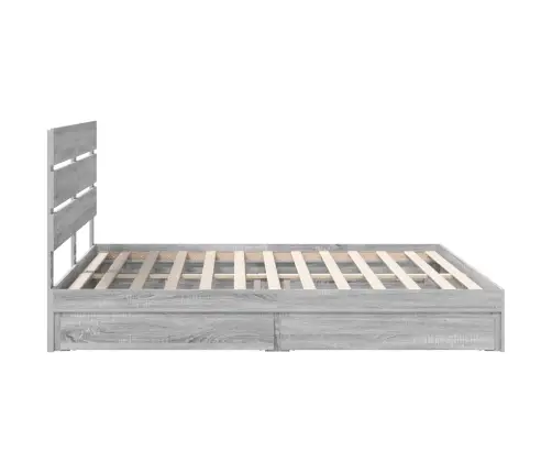 Glabāšanas Gulta Pelēks Sonoma 200 X 200 Cm Inženierijas Koks Vidaxl