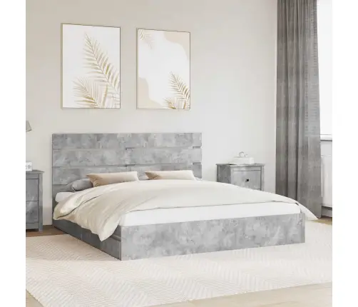 Laos Voodi Peaga Sahtliga Betoonhall 180 X 200 Cm Tehispuit