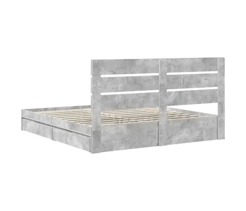 Laos Voodi Peaga Sahtliga Betoonhall 180 X 200 Cm Tehispuit