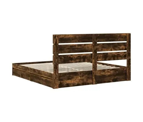 Saugos Lova Rūkyta Ąžuolas 180 X 200 Cm Apdirbta Mediena