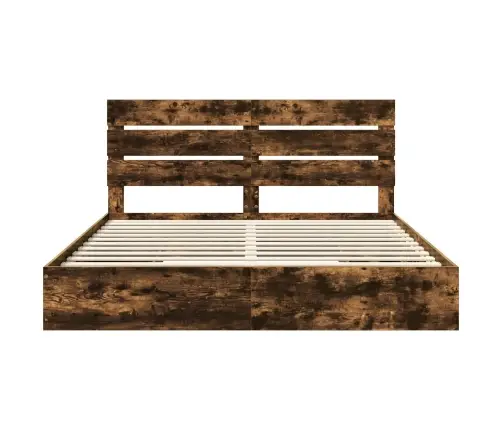 Saugos Lova Rūkyta Ąžuolas 180 X 200 Cm Apdirbta Mediena