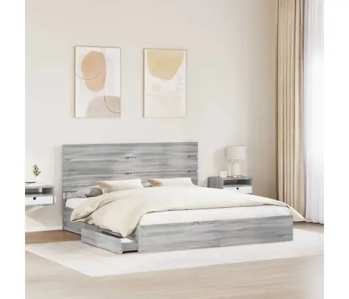 Laos Voodi Peaga Sahtliga Hall Sonoma 180 X 200 Cm Tehispuit