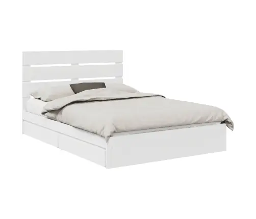 Saugos Lova Su Galvūgalio Balta 160 X 200 Cm Apdirbta Mediena