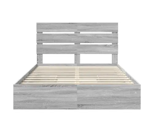 Laos Voodi Peaga Sahtliga Hall Sonoma 160 X 200 Cm Tehispuit