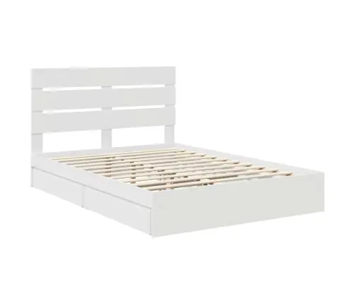 Glabāšanas Gulta Balts 150 X 200 Cm Inženierijas Koks Vidaxl