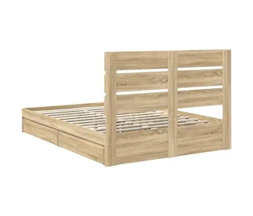 Glabāšanas Gulta Sonoma Ozols 150 X 200 Cm Inženierijas Koks Vidaxl