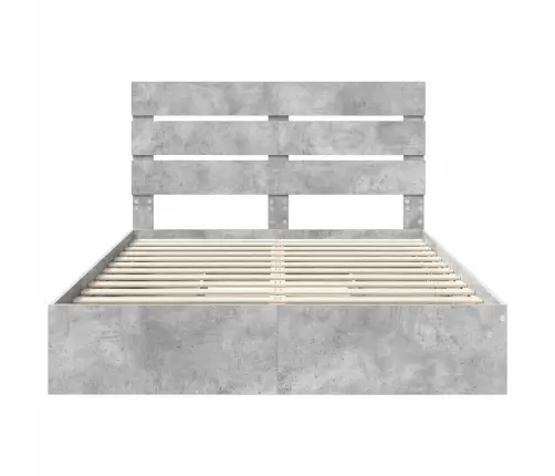 Saugos Lova Betono Pilka 150 X 200 Cm Apdirbta Mediena