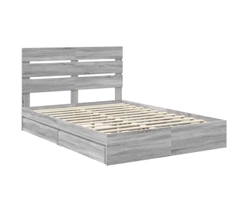 Saugos Lova Pilkas Sonoma 150 X 200 Cm Apdirbta Mediena