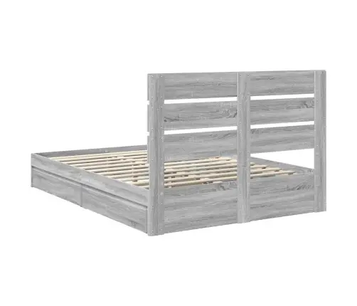 Saugos Lova Pilkas Sonoma 150 X 200 Cm Apdirbta Mediena