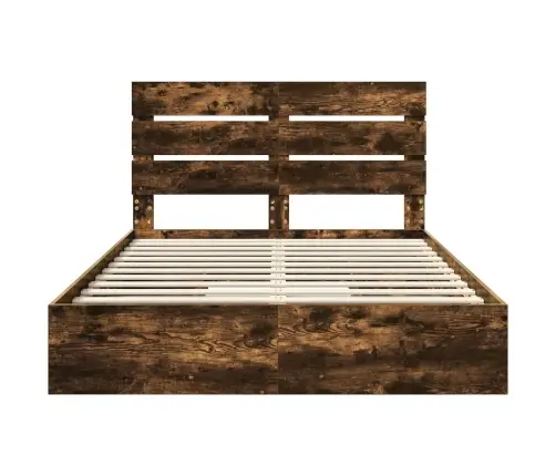 Saugos Lova Rūkyta Ąžuolas 140 X 200 Cm Apdirbta Mediena