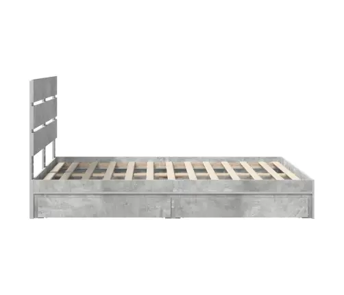 Glabāšanas Gulta Betona Pelēks 140 X 190 Cm Inženierijas Koks Vidaxl