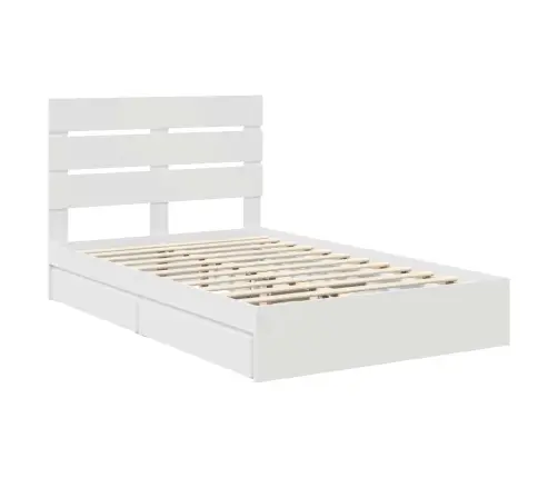 Saugos Lova Su Galvūgalio Balta 135 X 190 Cm Apdirbta Mediena