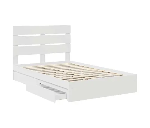 Saugos Lova Su Galvūgalio Balta 135 X 190 Cm Apdirbta Mediena