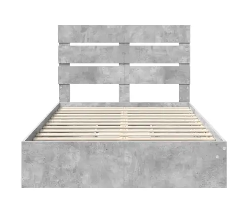 Glabāšanas Gulta Betona Pelēks 135 X 190 Cm Inženierijas Koks Vidaxl