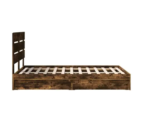 Glabāšanas Gulta Dūmaka Ozols 135 X 190 Cm Inženierijas Koks Vidaxl