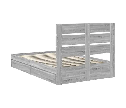 Saugos Lova Pilkas Sonoma 135 X 190 Cm Apdirbta Mediena