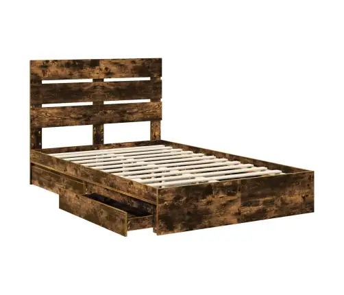 Glabāšanas Gulta Dūmaka Ozols 120 X 200 Cm Inženierijas Koks Vidaxl