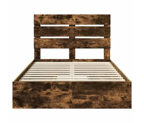 Glabāšanas Gulta Dūmaka Ozols 120 X 200 Cm Inženierijas Koks Vidaxl