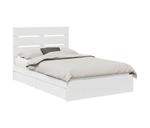 Saugos Lova Su Galvūgalio Balta 120 X 190 Cm Apdirbta Mediena