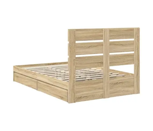 Glabāšanas Gulta Sonoma Ozols 120 X 190 Cm Inženierijas Koks Vidaxl