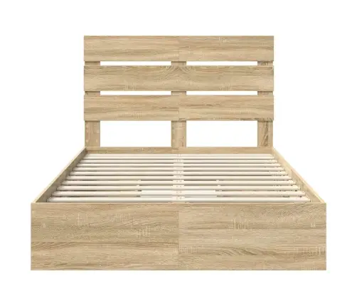 Glabāšanas Gulta Sonoma Ozols 120 X 190 Cm Inženierijas Koks Vidaxl