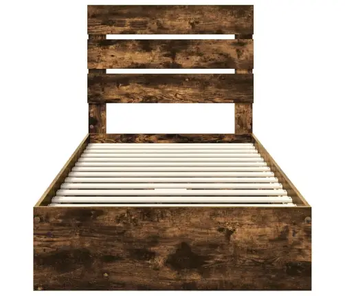 Glabāšanas Gulta Dūmaka Ozols 100 X 200 Cm Inženierijas Koks Vidaxl