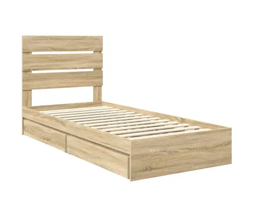 Saugos Lova Sonoma Ąžuolas 90 X 200 Cm Apdirbta Mediena