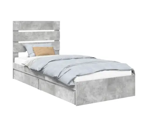 Laos Voodi Peaga Sahtliga Betoonhall 90 X 200 Cm Tehispuit