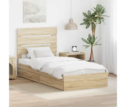 Saugos Lova Sonoma Ąžuolas 90 X 190 Cm Apdirbta Mediena