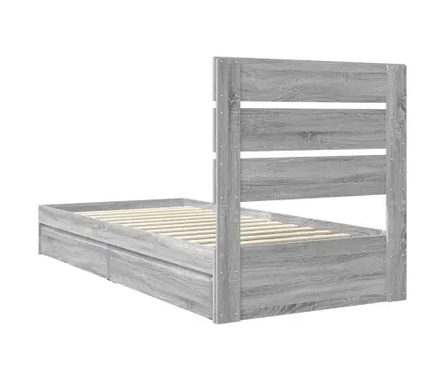 Glabāšanas Gulta Pelēks Sonoma 90 X 190 Cm Inženierijas Koks Vidaxl