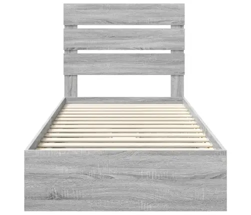 Glabāšanas Gulta Pelēks Sonoma 90 X 190 Cm Inženierijas Koks Vidaxl