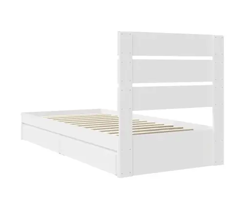 Glabāšanas Gulta Balts 75 X 190 Cm Inženierijas Koks Vidaxl