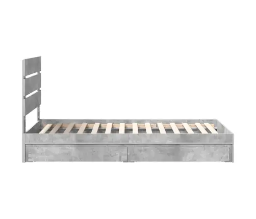 Glabāšanas Gulta Betona Pelēks 75 X 190 Cm Inženierijas Koks Vidaxl