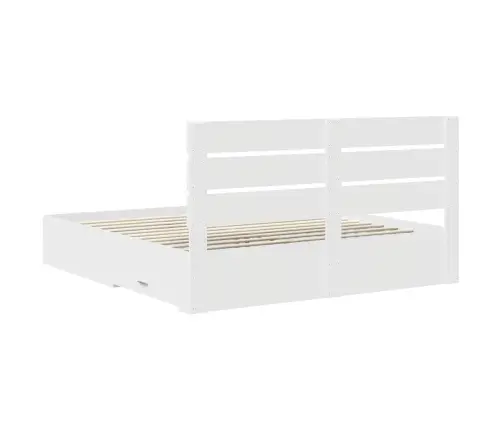 Gultas Rāmis Ar Atvilktni Balts 200 X 200 Cm Inženierijas Koks Vidaxl