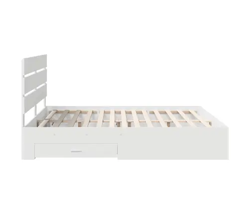 Gultas Rāmis Ar Atvilktni Balts 200 X 200 Cm Inženierijas Koks Vidaxl