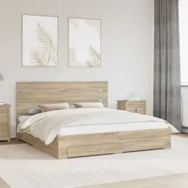 Lovos Rėmas Sonoma Ąžuolas 200 X 200 Cm Apdirbta Mediena