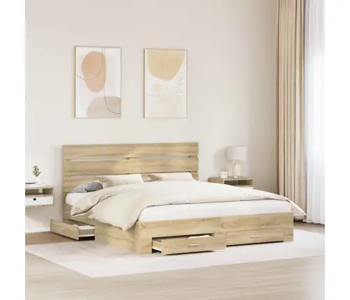 Lovos Rėmas Sonoma Ąžuolas 200 X 200 Cm Apdirbta Mediena