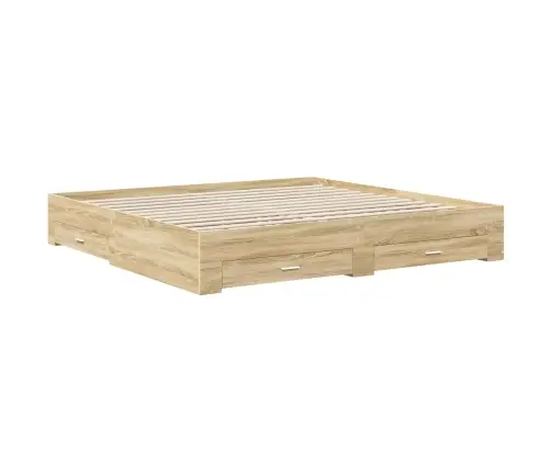 Gultas Rāmis Betona Pelēks 200 X 200 Cm Inženierijas Koks Vidaxl