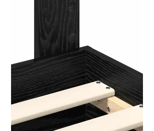 Gultas Rāmis Melns Ozolkoks 180 X 200 Cm Inženierijas Koks Vidaxl