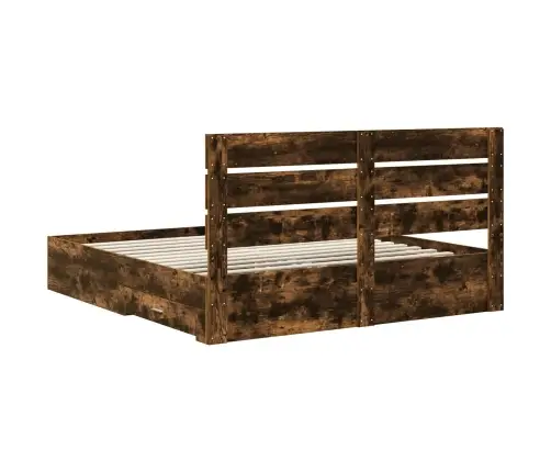 Voodi Raam Sahtliga Suitsetatud Tamm 180 X 200 Cm Tehispuit