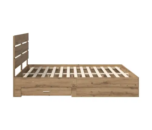 Gultas Rāmis Artisānā Ozols 180 X 200 Cm Inženierijas Koks Vidaxl