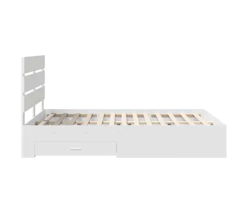 Gultas Rāmis Ar Atvilktni Balts 160 X 200 Cm Inženierijas Koks Vidaxl