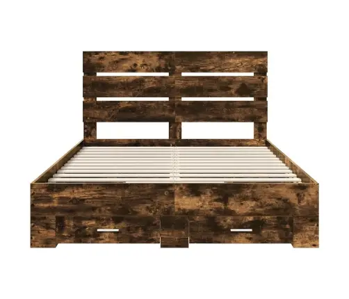 Voodi Raam Sahtliga Suitsetatud Tamm 150 X 200 Cm Tehispuit