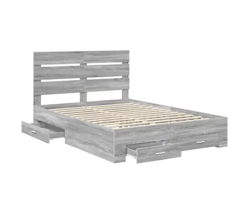 Voodi Raam Sahtliga Peaga Hall Sonoma 140 X 200 Cm Tehispuit