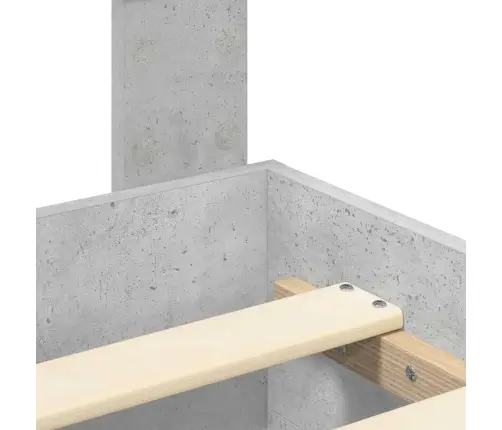 Gultas Rāmis Betona Pelēks 135 X 190 Cm Inženierijas Koks Vidaxl