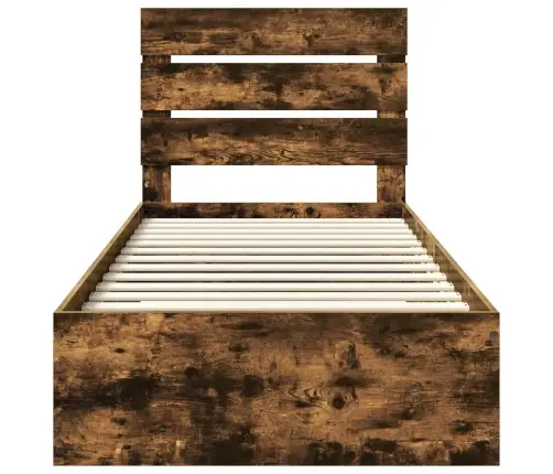 Gultas Rāmis Dūmaka Ozols 100 X 200 Cm Inženierijas Koks Vidaxl